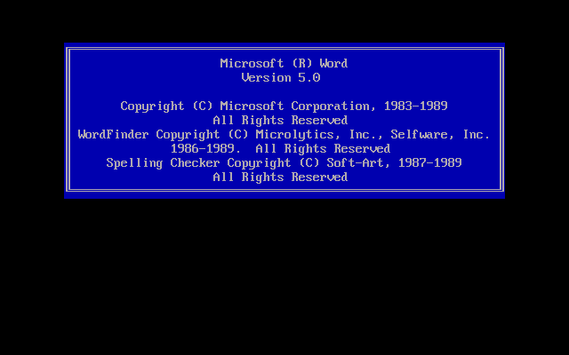 Microsoft Word 5.0 Splash Screen (1989)